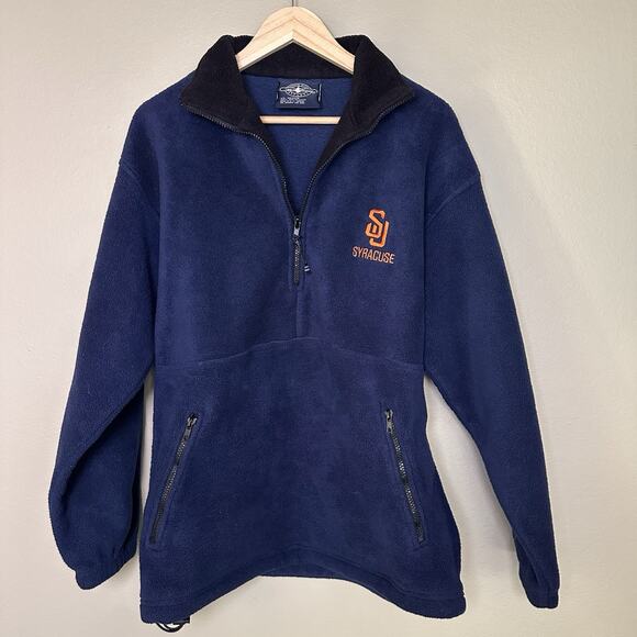 Syracuse University Women M Blue 1/2 zip Fleece with Orange embroidery - Picture 1 of 8